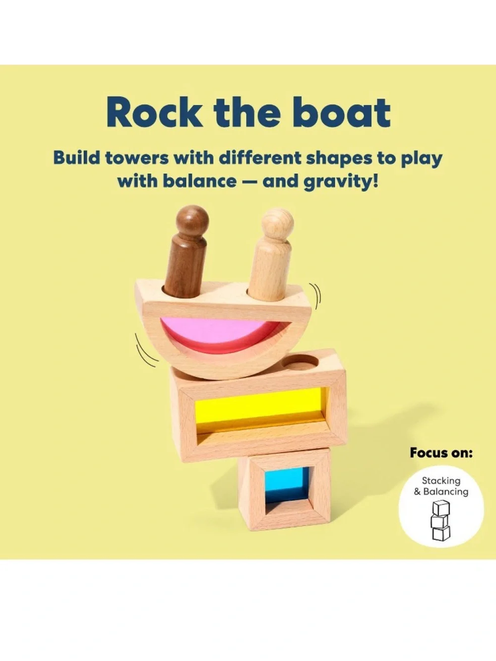 KiwiCo Rainbow Roll & Stack Activity with Rainbow Blocks 18+ Months *NEW*